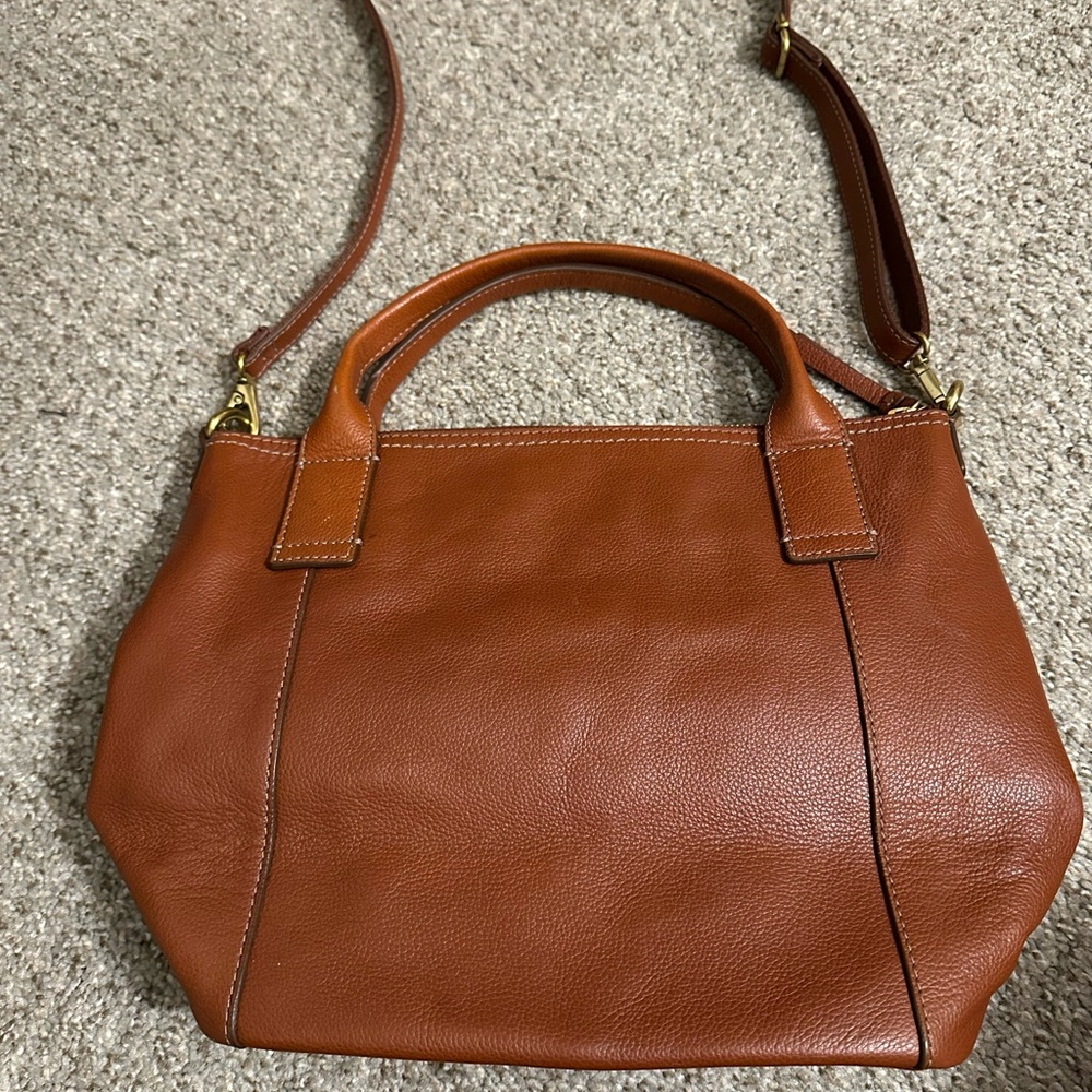 Fossil Tan/Brown Leather Shoulder Bag